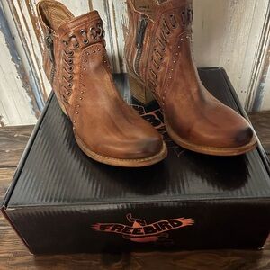 Freebird Chestnut Leather Ankle Boots